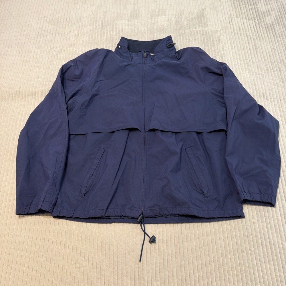 Vintage Eddie Bauer Men's XL Nylon Windbreaker Blue Packable Missing Hood